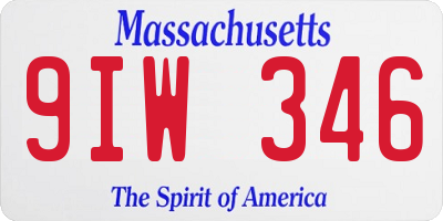 MA license plate 9IW346