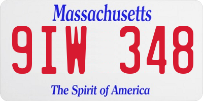 MA license plate 9IW348