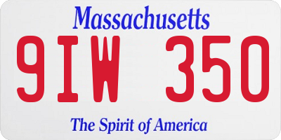 MA license plate 9IW350