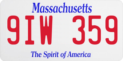 MA license plate 9IW359