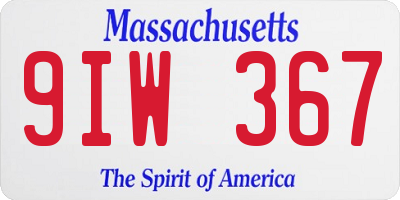 MA license plate 9IW367