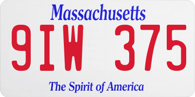 MA license plate 9IW375