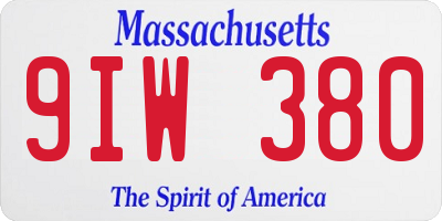MA license plate 9IW380