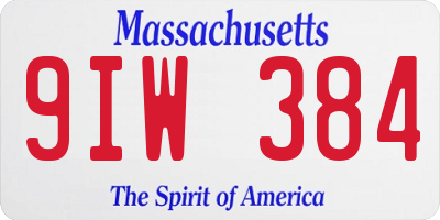 MA license plate 9IW384