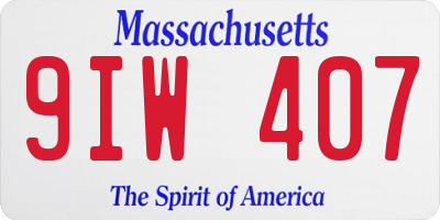 MA license plate 9IW407