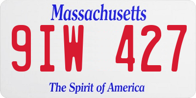 MA license plate 9IW427