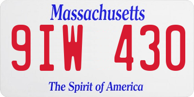 MA license plate 9IW430