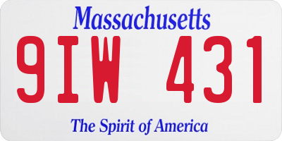 MA license plate 9IW431