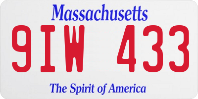MA license plate 9IW433