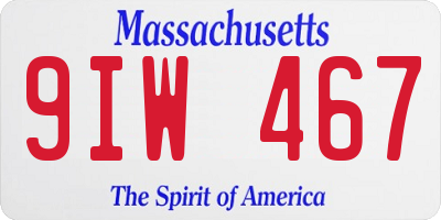 MA license plate 9IW467