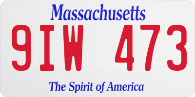 MA license plate 9IW473