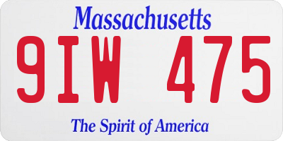 MA license plate 9IW475
