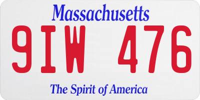 MA license plate 9IW476