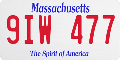 MA license plate 9IW477