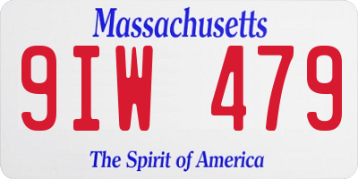 MA license plate 9IW479