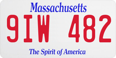 MA license plate 9IW482