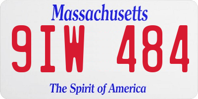 MA license plate 9IW484
