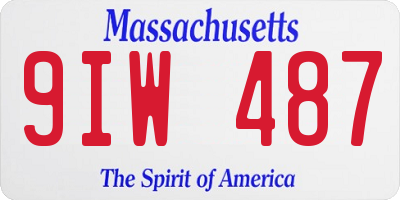 MA license plate 9IW487