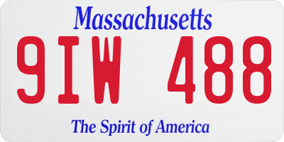MA license plate 9IW488