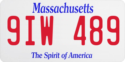 MA license plate 9IW489