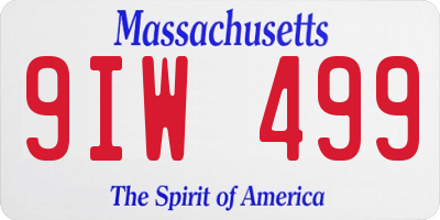 MA license plate 9IW499