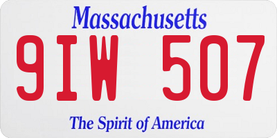 MA license plate 9IW507