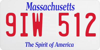 MA license plate 9IW512