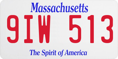 MA license plate 9IW513