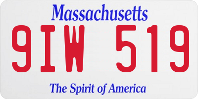 MA license plate 9IW519