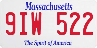 MA license plate 9IW522