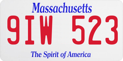MA license plate 9IW523