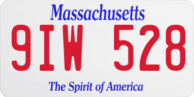 MA license plate 9IW528