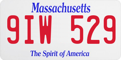 MA license plate 9IW529