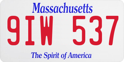 MA license plate 9IW537