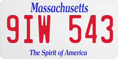 MA license plate 9IW543