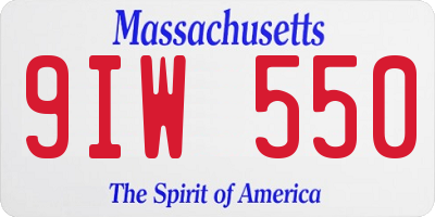 MA license plate 9IW550