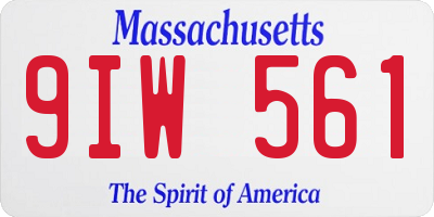 MA license plate 9IW561