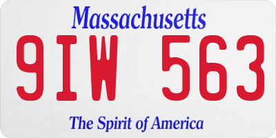 MA license plate 9IW563