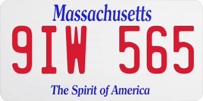 MA license plate 9IW565