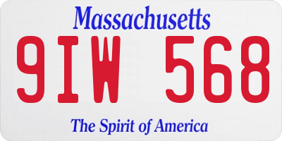MA license plate 9IW568