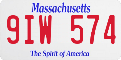 MA license plate 9IW574