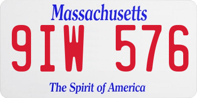 MA license plate 9IW576