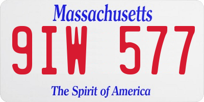 MA license plate 9IW577