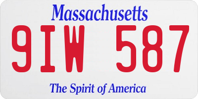 MA license plate 9IW587