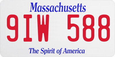 MA license plate 9IW588