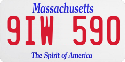 MA license plate 9IW590