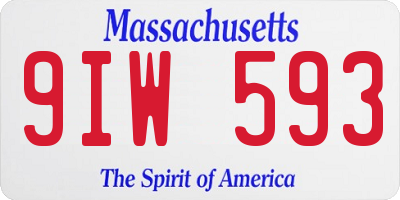 MA license plate 9IW593