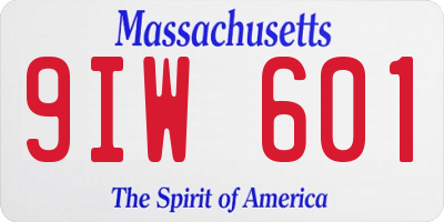 MA license plate 9IW601