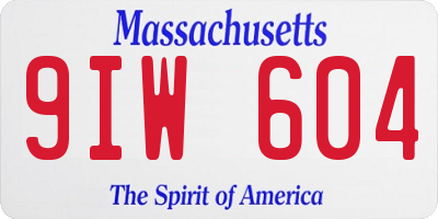 MA license plate 9IW604