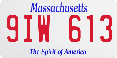 MA license plate 9IW613